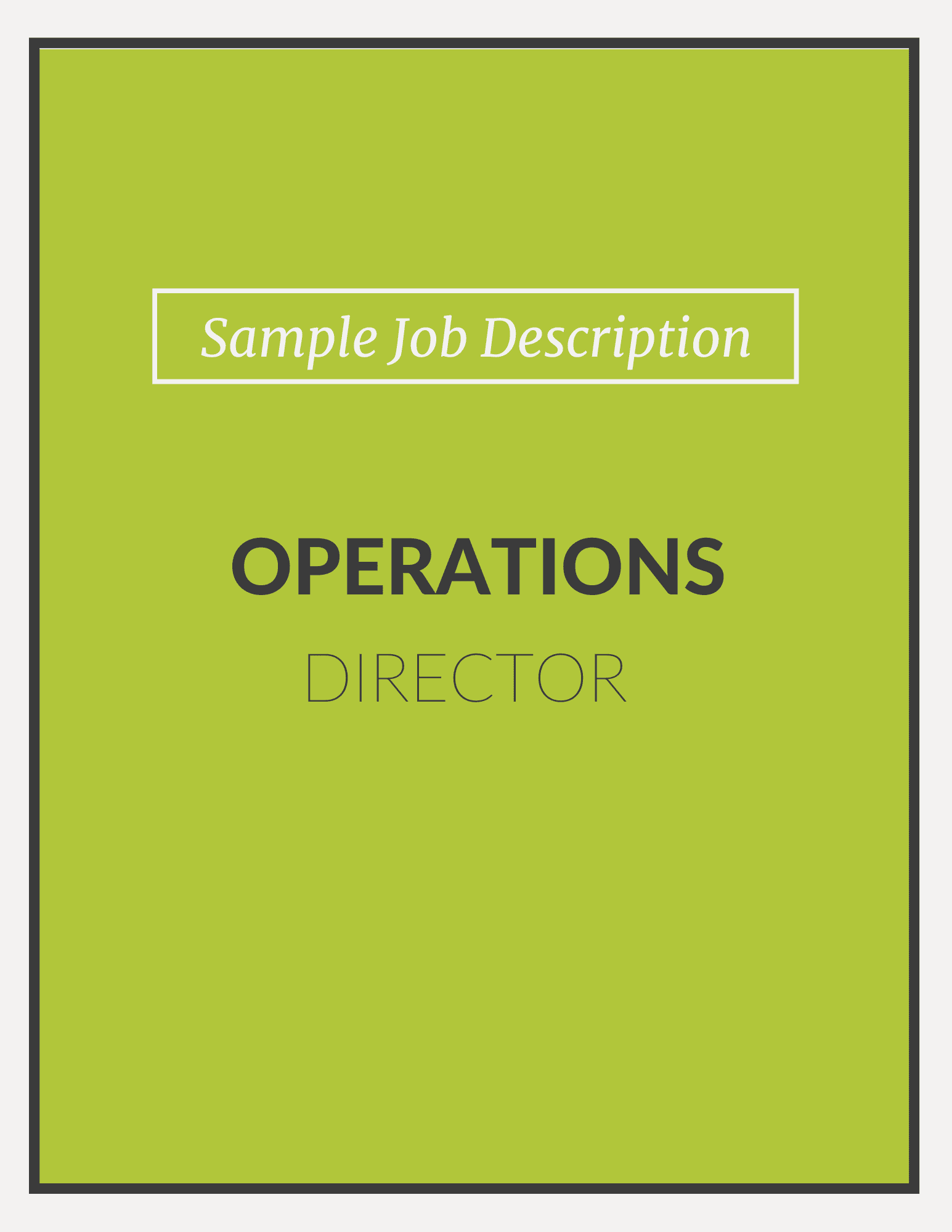 sample job description