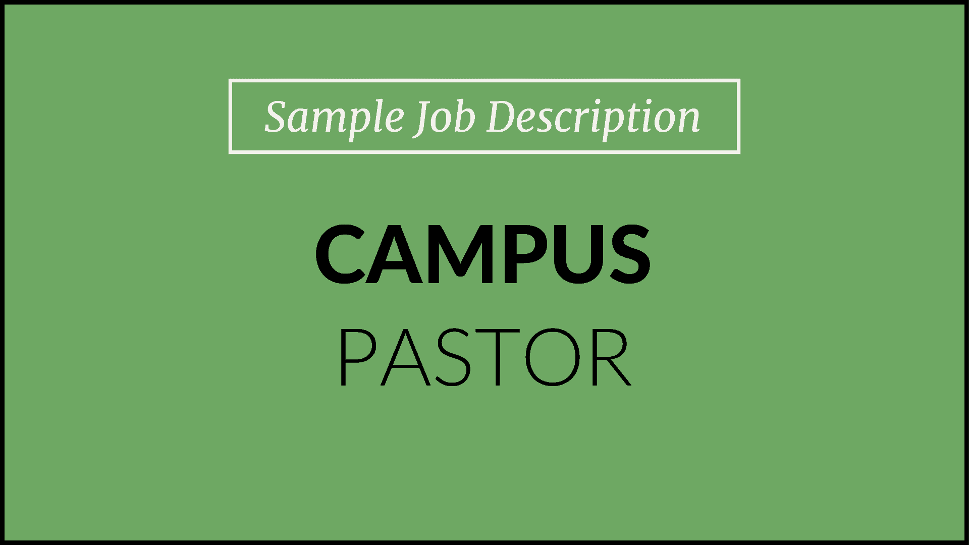 campus pastor