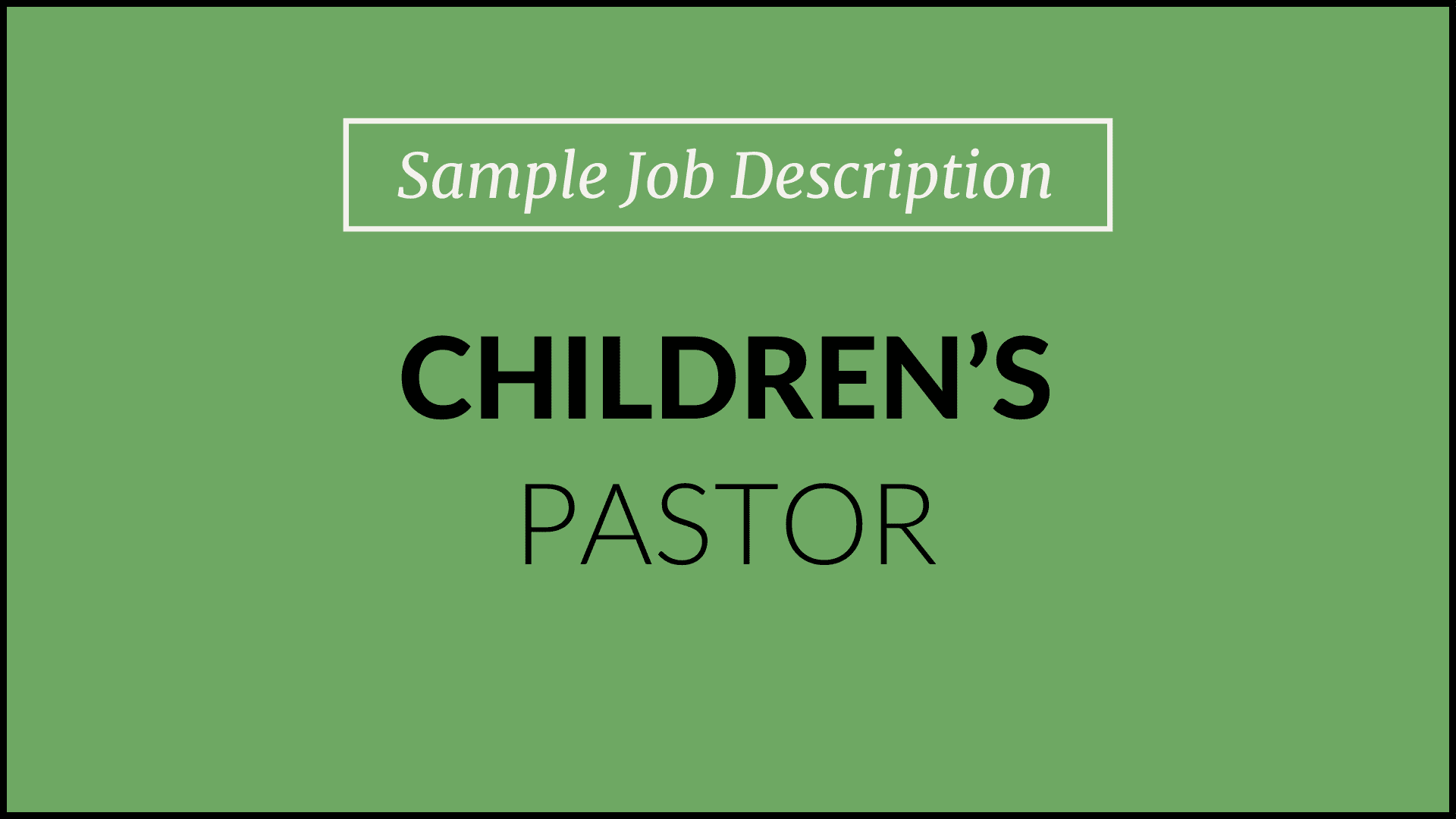 childrens pastor